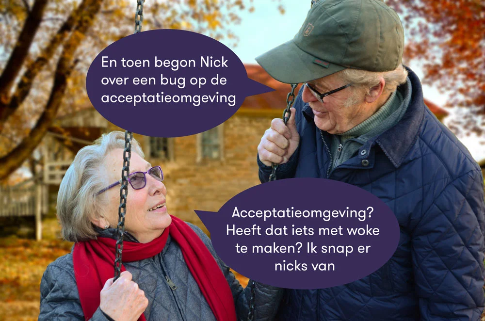 Visuele strip over acceptatieomgeving