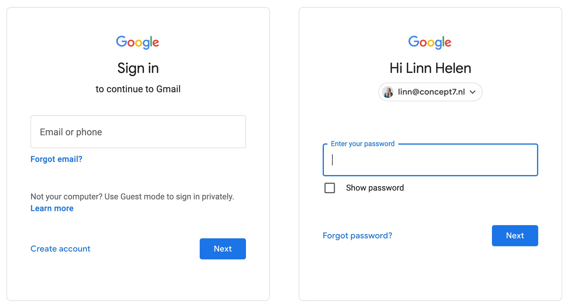 gmail inlog voorbeeld