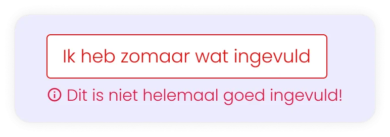 Inline invoerveld met foutmelding op website