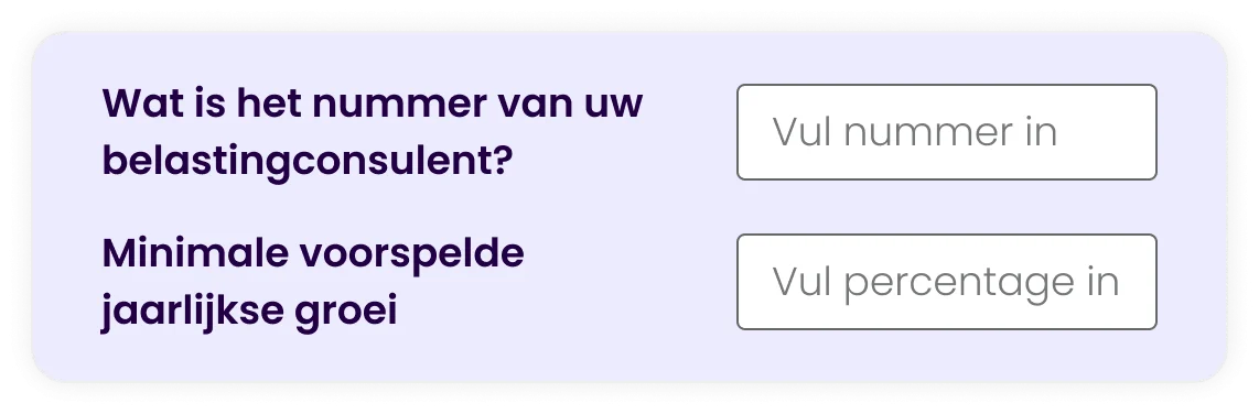 Lange labels formulier op website