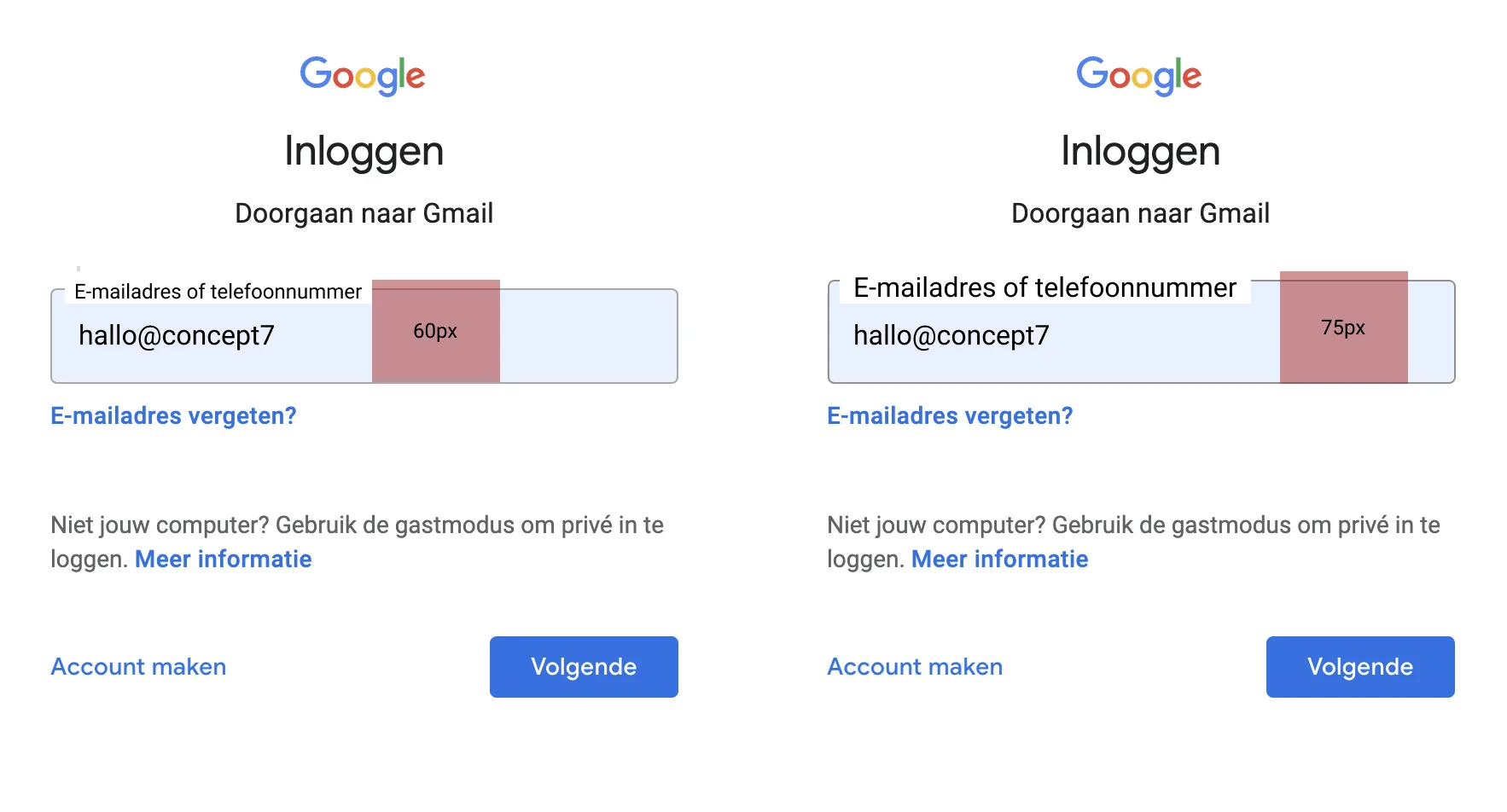 Ruimtebesparing bij formulier op website