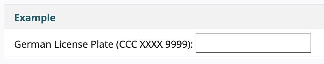Voorbeeld hints in label formulier